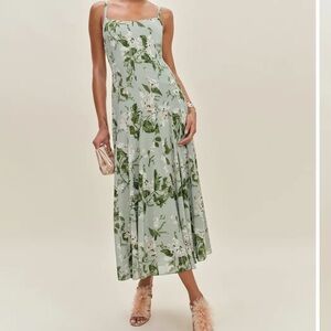 Reformation Katalina Dress (Green floral, size 2)
